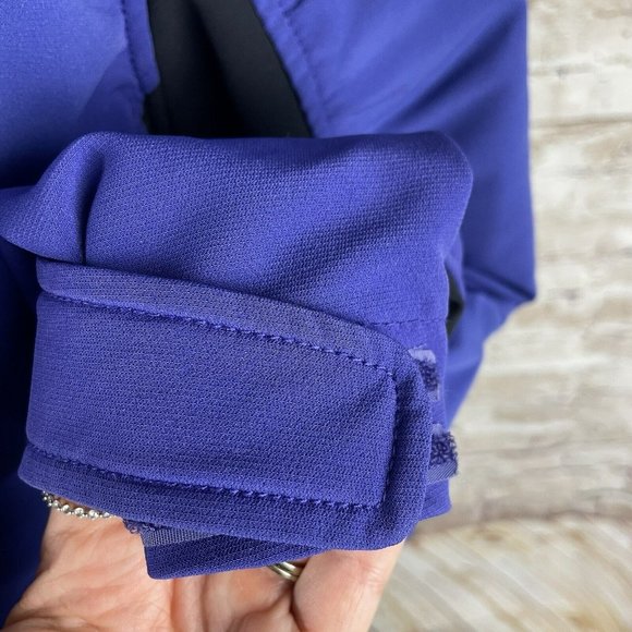 LL Bean Jacket Purple Spandex Full Zip Mock Neck Longsleeve Woman Small - Picture 5 of 9